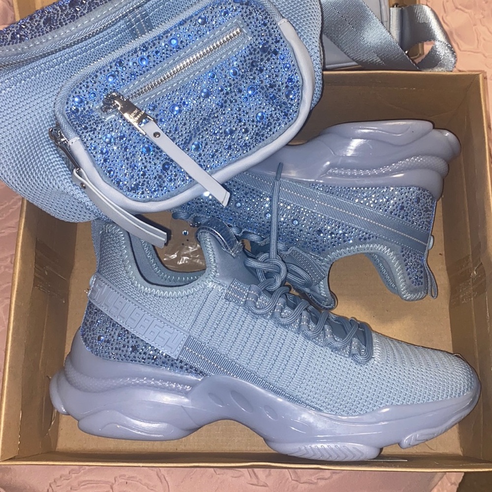 BMAXIMA BABY BLUE MULTI bag and sneaker set